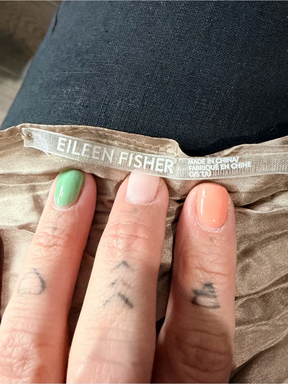 Eileen Fisher Whisper Pleated Silk Scarf (Beige)